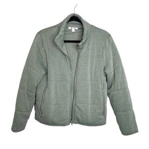 THREE DOTS Quilted Soft Zip Up Jacket in Heather Thyme size Small